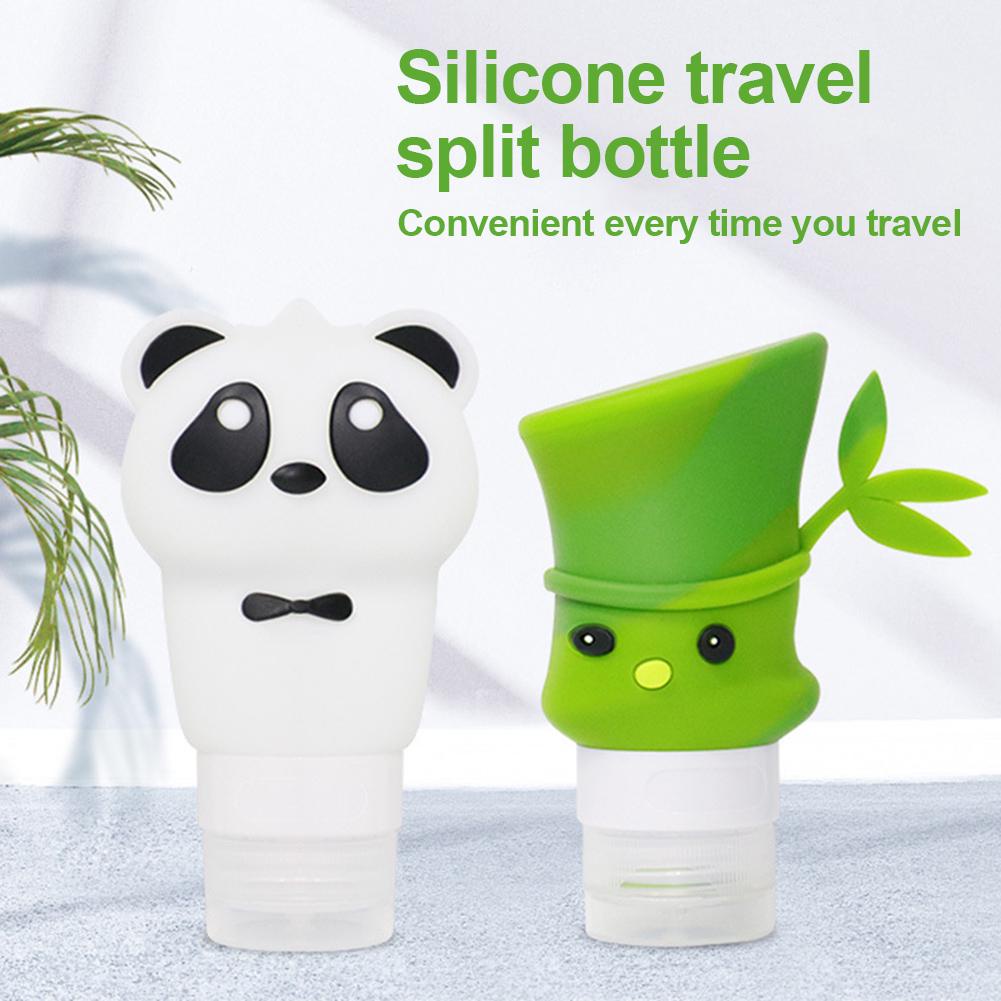 TV048 Silicone Travel Bottle 60ml 90ml PANDA BAMBOO Leak-proof Squeezable Toiletry Container Lotion Shampoo Conditioner