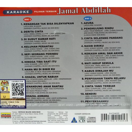 Karaoke Pilihan Terbaik Jamal Abdillah Vcd Shopee Malaysia