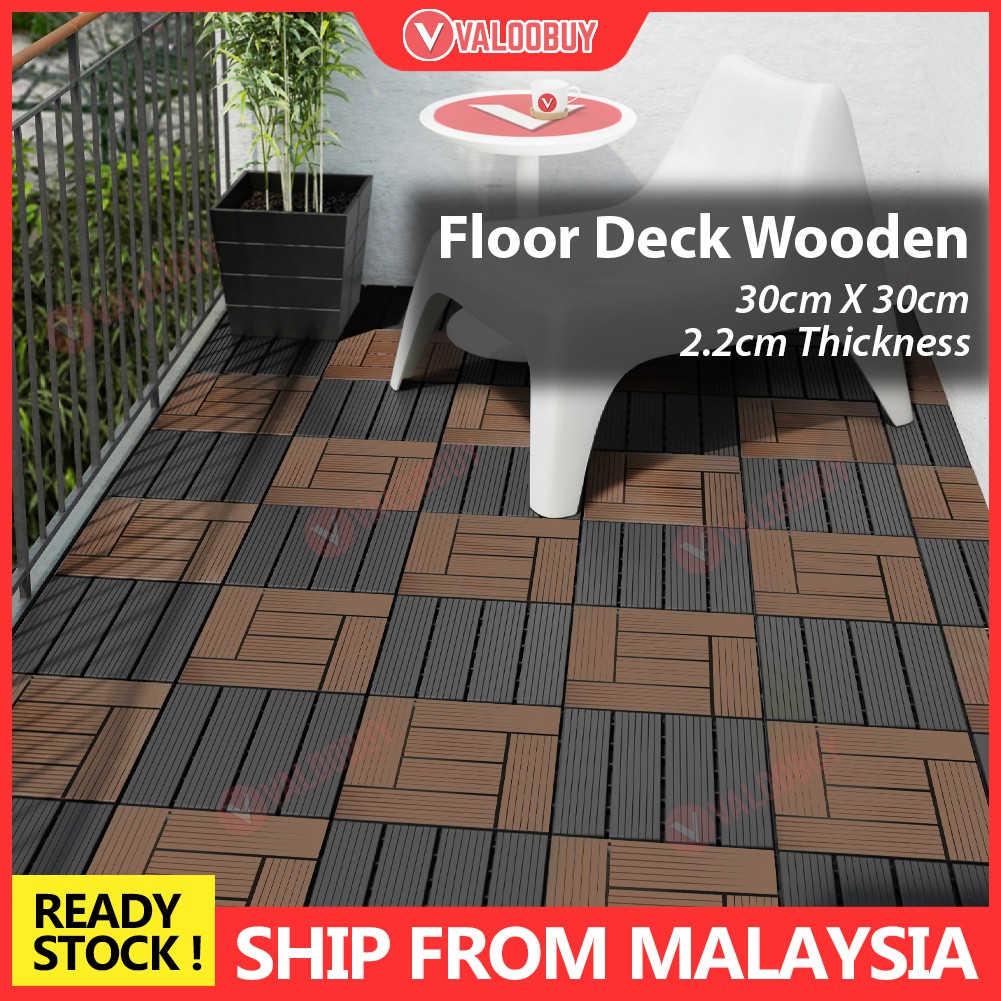 Floor Deck Wooden Floor Diy Outdoor Flooring Deck Tile Design Latest Artificial Lantai Kayu Shopee Malaysia