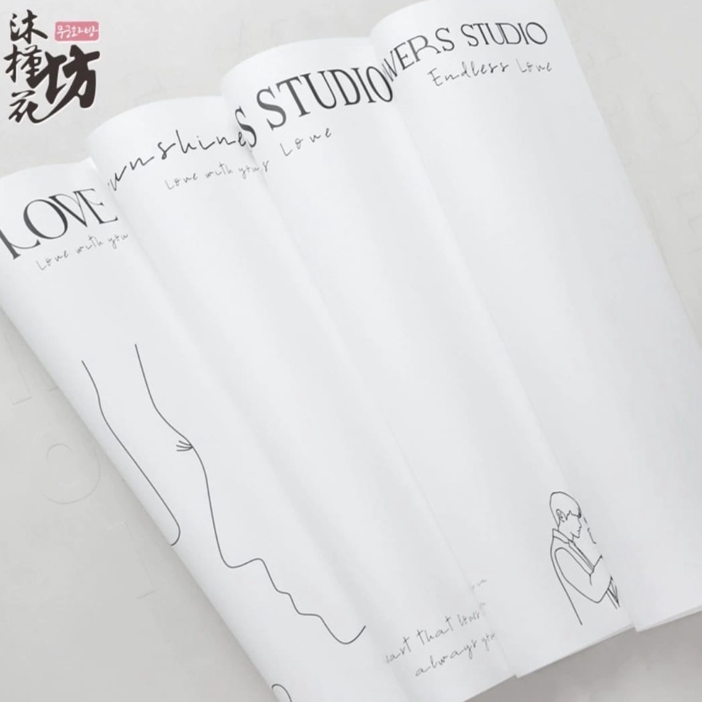 Flower Studio  1 Piece/ Pretty Flower Studio / You Are My Love / Non Waterproof Wrapping Paper 1 Piece / Pembalut  Bunga