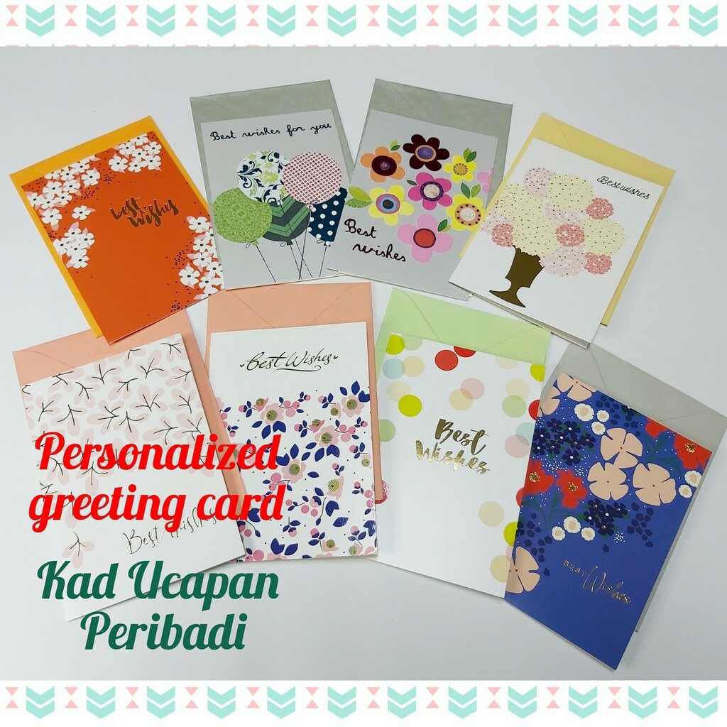 Personalized Best Wishes Greeting Card / Kad Ucapan