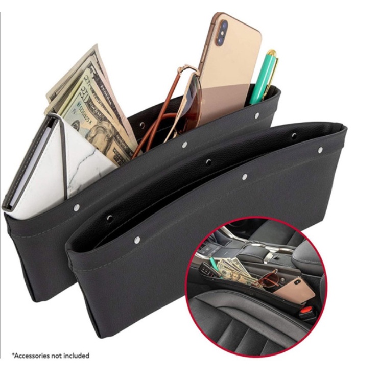 (1pcs) PU Leather Car Seat Side Pocket / Gap Slit Pocket Storage