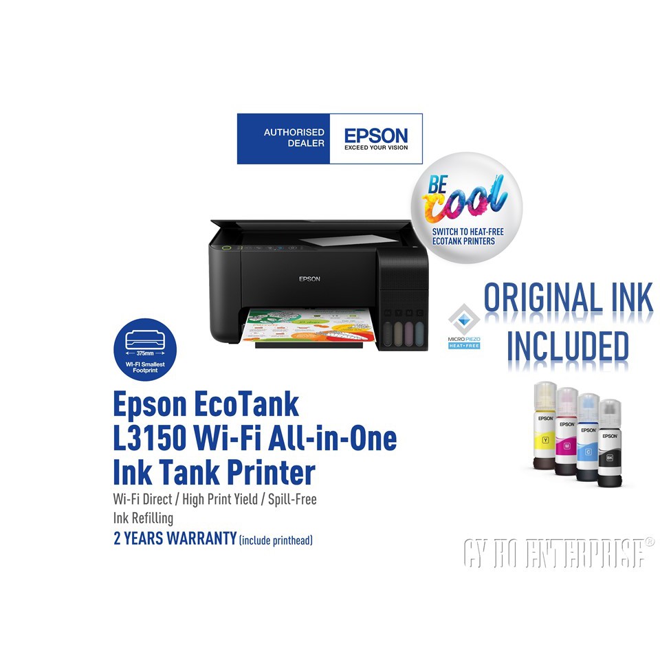 Epson Ecotank L3110 L3150 Wireless All In One Ink Tank Printer Free Touch N Go Rm40 E Wallet Shopee Malaysia