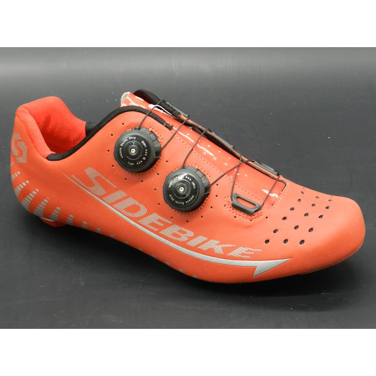 orange cycling shoes