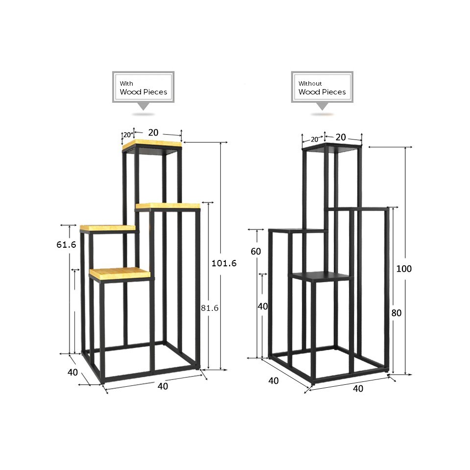 FINSSO: PLANT DECORATION SHELF WITH WOOD PIECES