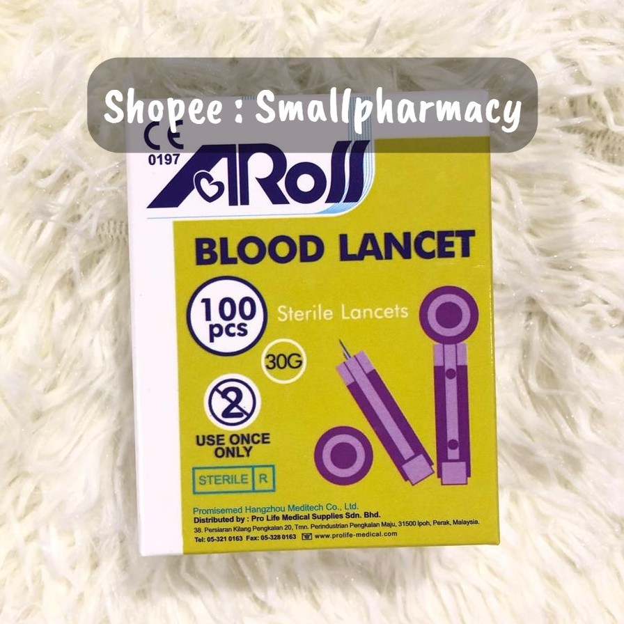 Aros Sterile Blood Lancets / Lancet 30G 100pcs exp10/25 053318 Shopee