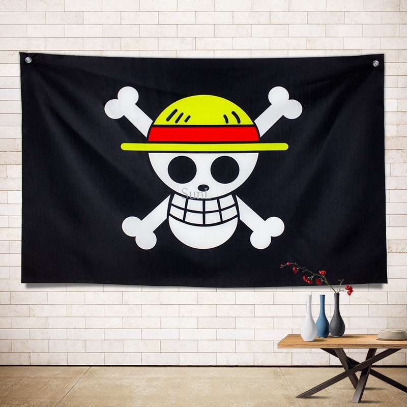 One Piece Pirate Flag Mugiwara Flag One Piece Bendera Lanun Bajak Laut ...