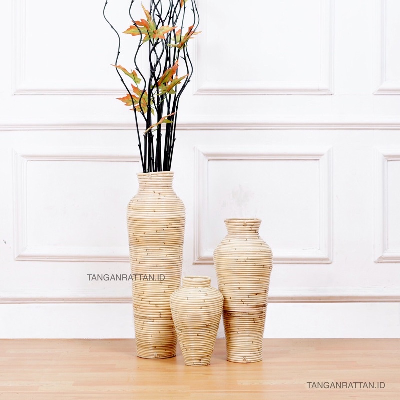 Rattan Flower Vase Jars/Rattan Flower Pots Carrot Glossy FINISHING