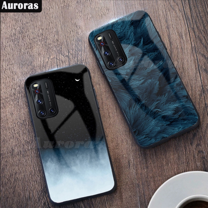 Auroras VIVO V19 V17 V20 Pro V20 SE Case Tempered Glass Back Cover for Vivo V19 Y50 Y30 Y20 Y11