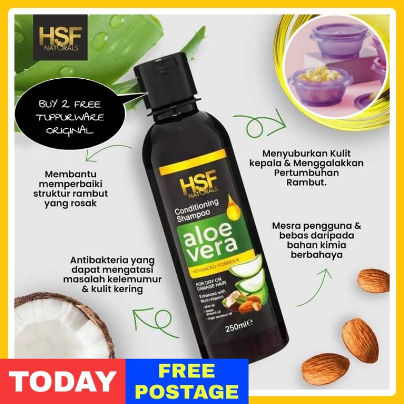 (ORIGINAL HQ) HSF NATURALS SHAMPOO ALOEVERA | SHAMPOO ALOEVERA HSF | SHAMPOO RAMBUT LEBAT RAMBUT LEMBUT ANTI KELUMUMUR