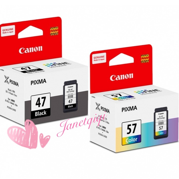 CANON ORIGINAL 47 BLACK/57 COLOR PIXMA INK CARTRIDGE PRINTER MODEL