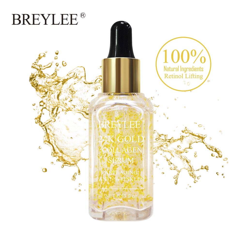 Breylee 24k Gold Serum Whitening Lifting Firming Skin Care Collagen Anti Aging Moisturizing