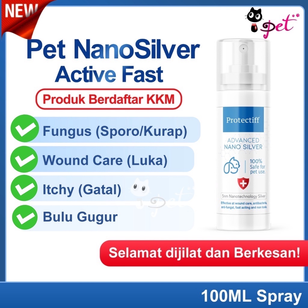 Protectiff 50ppm Colloidal Nano Silver Pets Spray Fungus Bacteria Cat