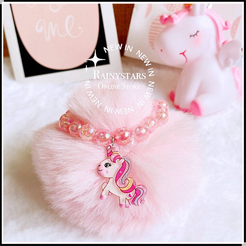 Rainystars Unicorn 3D Bracelet Kid Rantai Tangan Perempuan Hadiah Gelang Budak Gifts Harga Borong 小孩卡通手链礼物