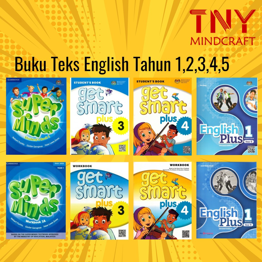 Educational Books Tny Buku Teks English Tahun 1 2 3 4 5 Superminds Get Smart Plus English Plus Shopee Malaysia