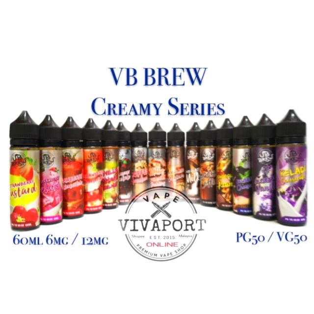 Vb Brew Creamy Series Keladi Cheesecake Strawberry Chocolate Coffee 60ml 6 12m Shopee Malaysia