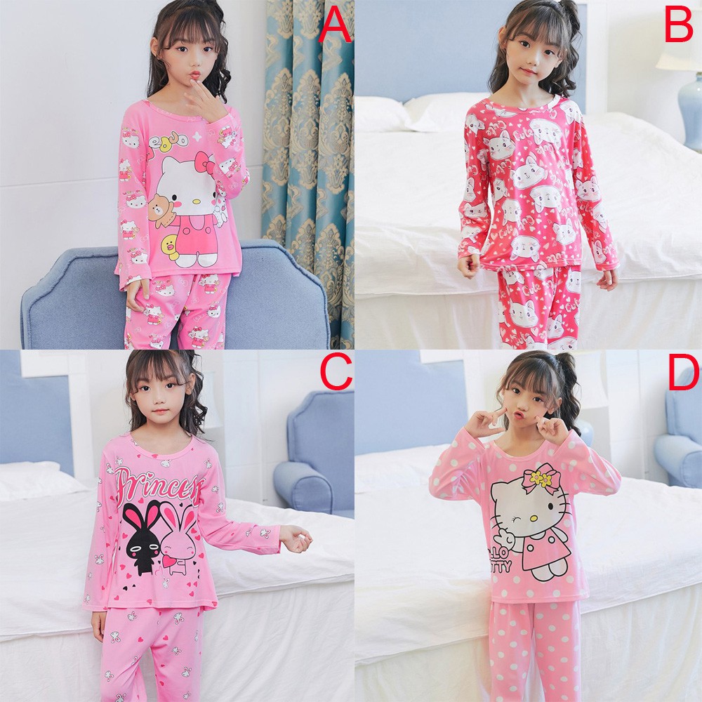 2PCS Children s Baju  Tidur  Clothes Pajamas  Set Sleepwear 