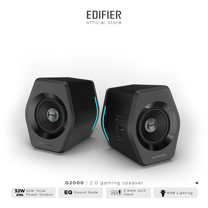 Edifier G2000 - 2.0 Gaming Speakers with USB soundcard, LED & Powerful Bass
