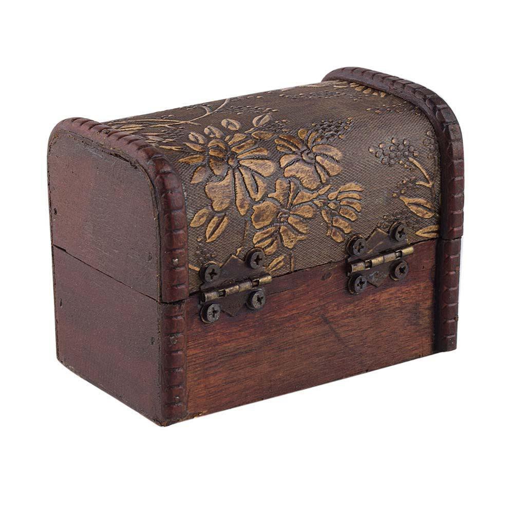 Stylish Vintage Small Metal Lock Jewelry Treasure Chest Case Manual ...