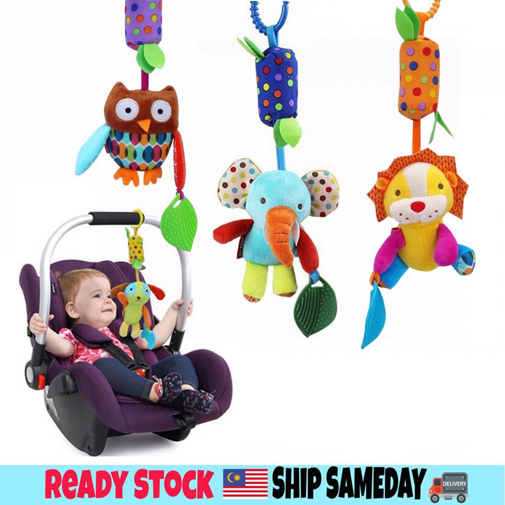 Baby Teether Plush Toys Hanging on Stroller Mainan Bayi 