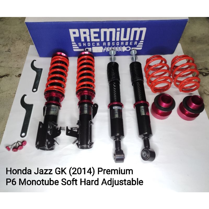 Honda Jazz GK (2014) Premium P6 Monotube Hi Low Soft Hard Adjustable ...