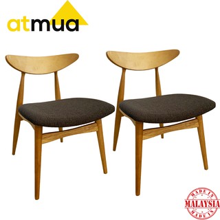 Atmua Furniture Dining Chair 2 Unit Modern Design Chair Solid Wood Chair Kerusi Makan Shopee Malaysia