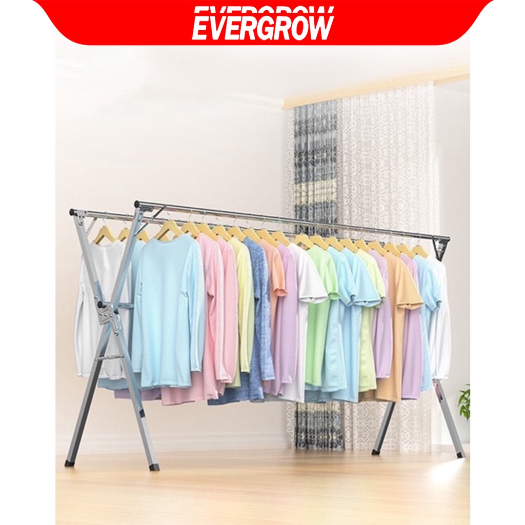 (EVERGROW)Extendable Cloth Hanger Steel Foldable Two Side Hanger ...