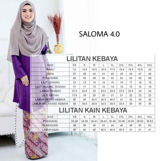  BAJU  KEBAYA  SALOMA PLUS SIZE XS  5XL KURUNG  MODEN NURSING 