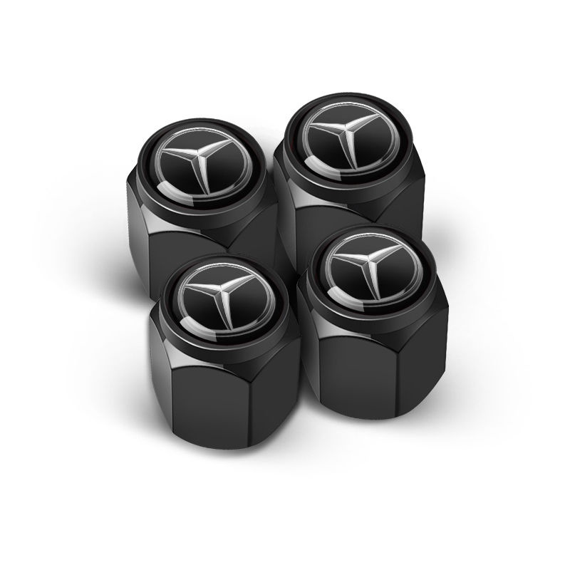 Premium Essential Benz 5Pcs Valve Metal Tyres Tire Caps Anti-theft Air Dust Stems Cover W202 W204 AMG E300L C-Class C... - Image 4