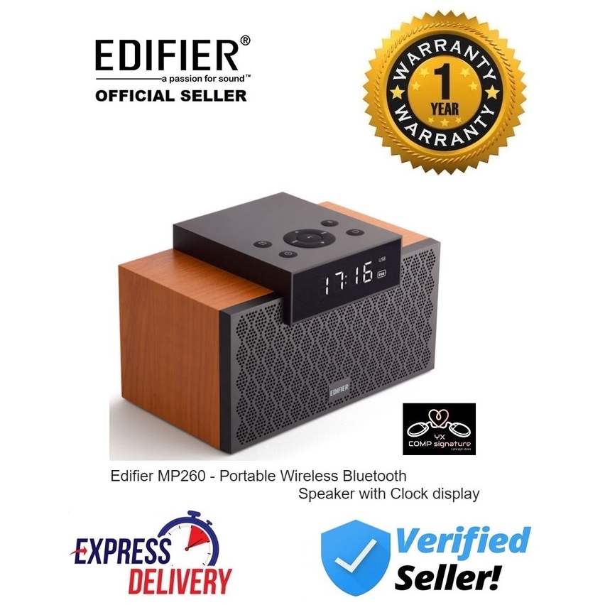 Edifier MP260 Portable Wireless Bluetooth Speaker with Clock display