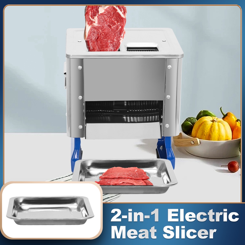 Stainless Steel Electric Meat Slicer Cutter Shredder Home Kitchen Food Cutting Slicing Machine