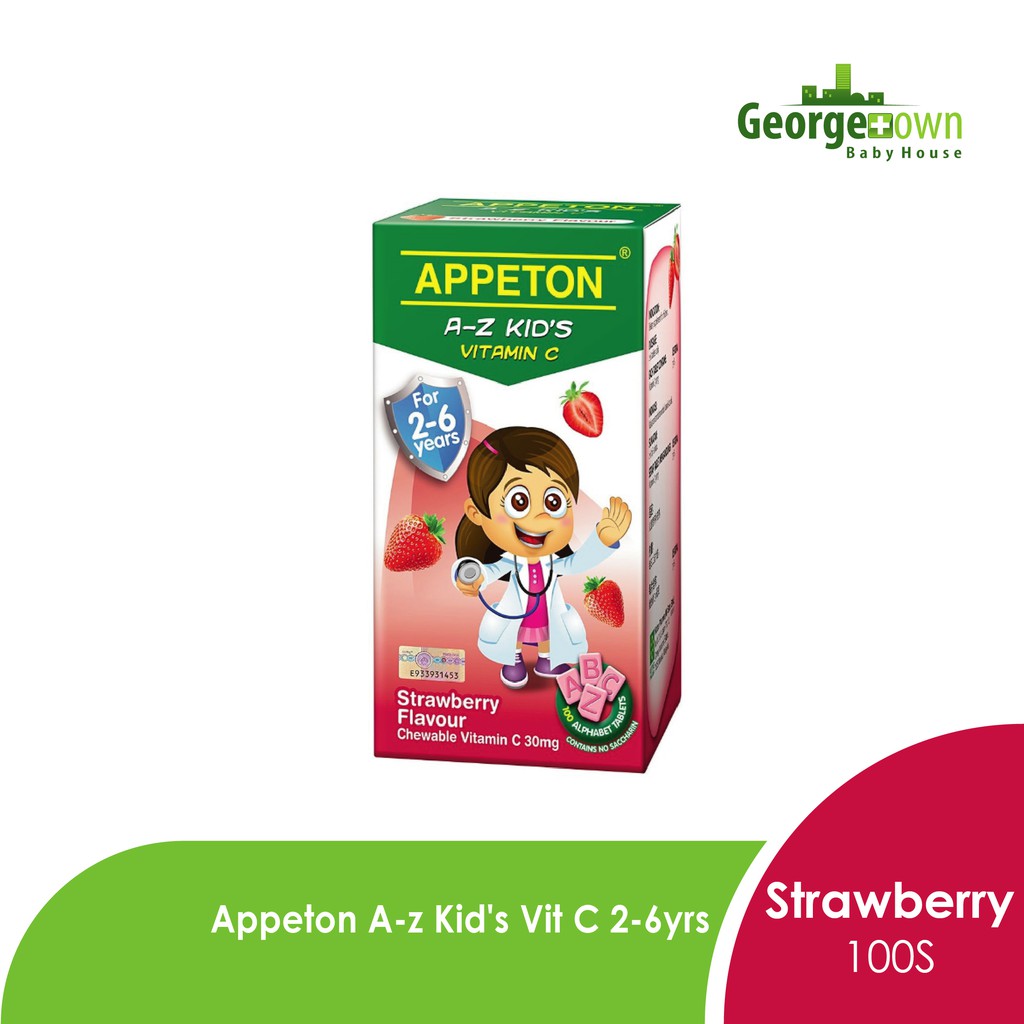 Appeton A-Z Kids Vitamin C - Strawberry (100's)/Appeton Vitamin C 2-6 ...