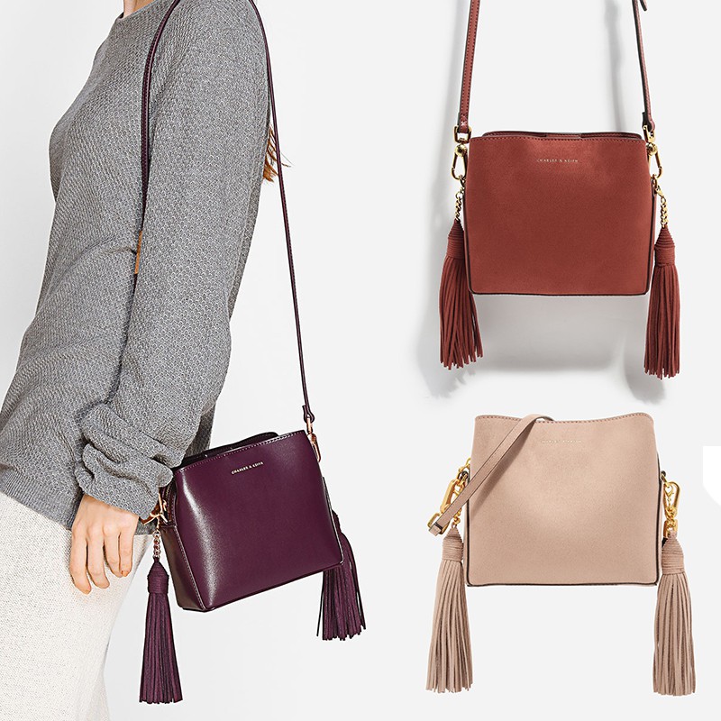 charles and keith tassel detail crossbody bag