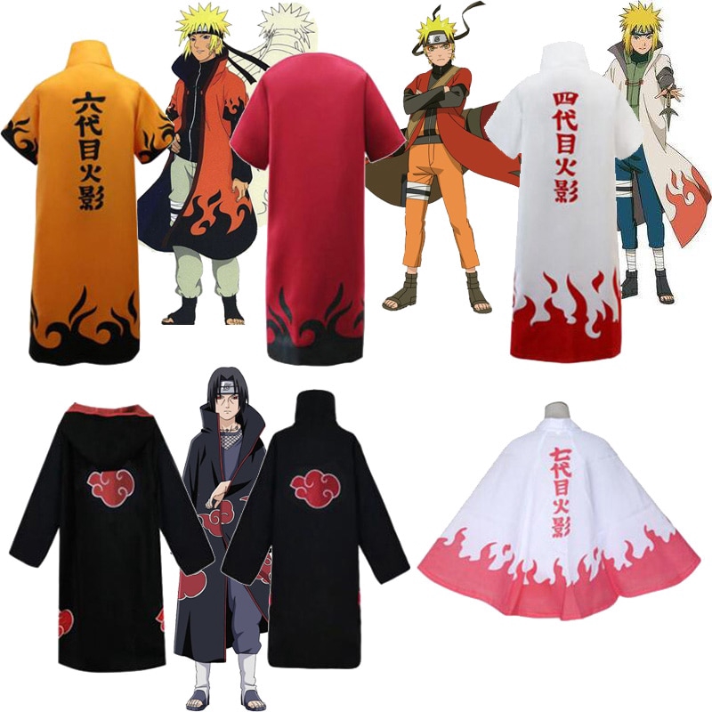 HARMO Japanese Anime Naruto Minato Cloak Namikaze Cosplay Costume 