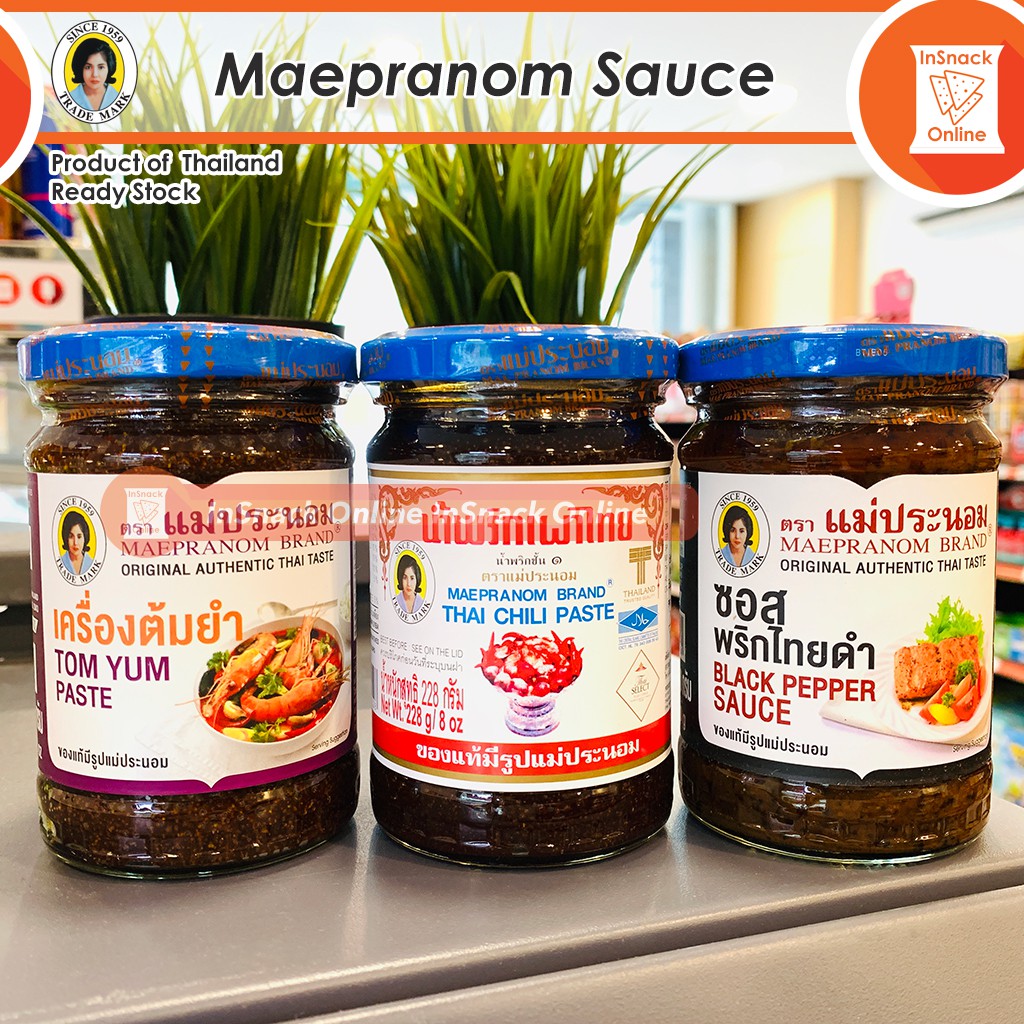 Maepranom Tom Yum Paste Thai Chili Black Pepper Thailand Halal Sauce