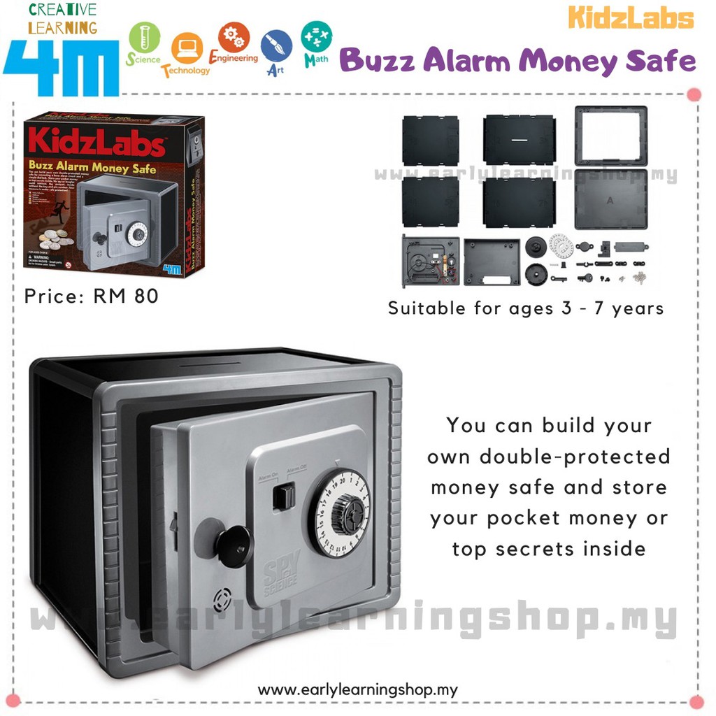 kidz labs buzz alarm money safe