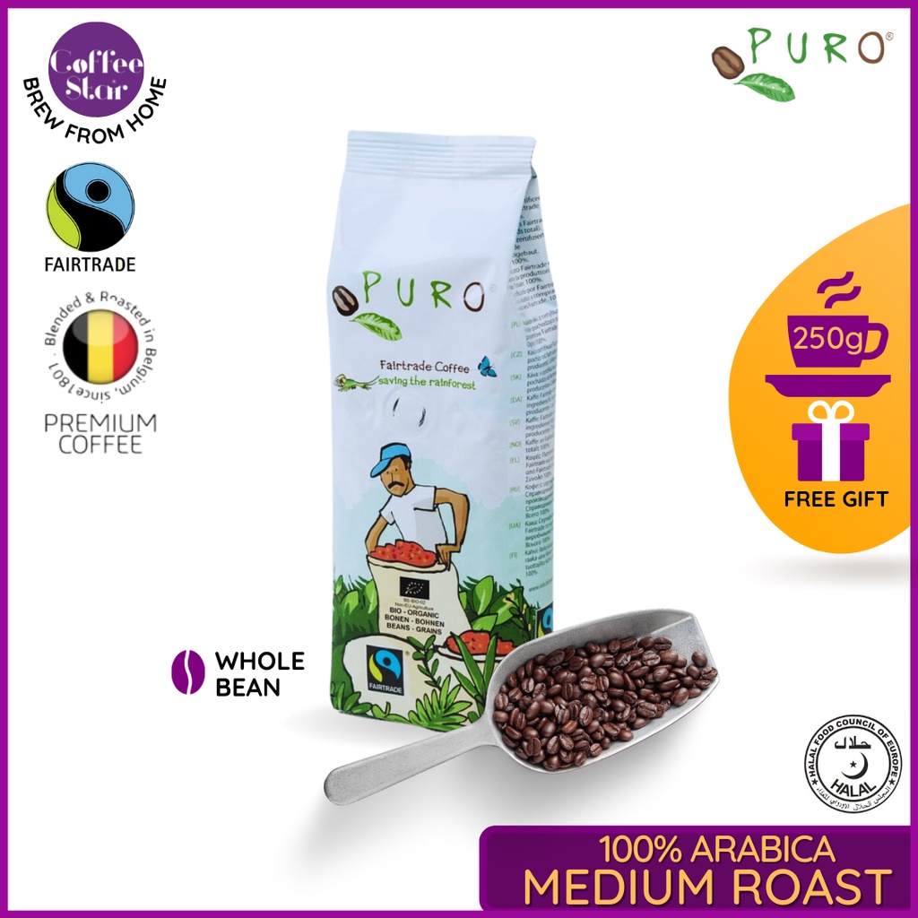 Bio-Organic Puro Fairtrade Coffee | Organic | Medium Roast | Trial Pack | 250g | Arabica