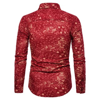 Men Casual Printing Shirts Long Sleeve Slim Fit Linen Men Casual Printing Shirts Long Sleeve Slim Fit Linen
