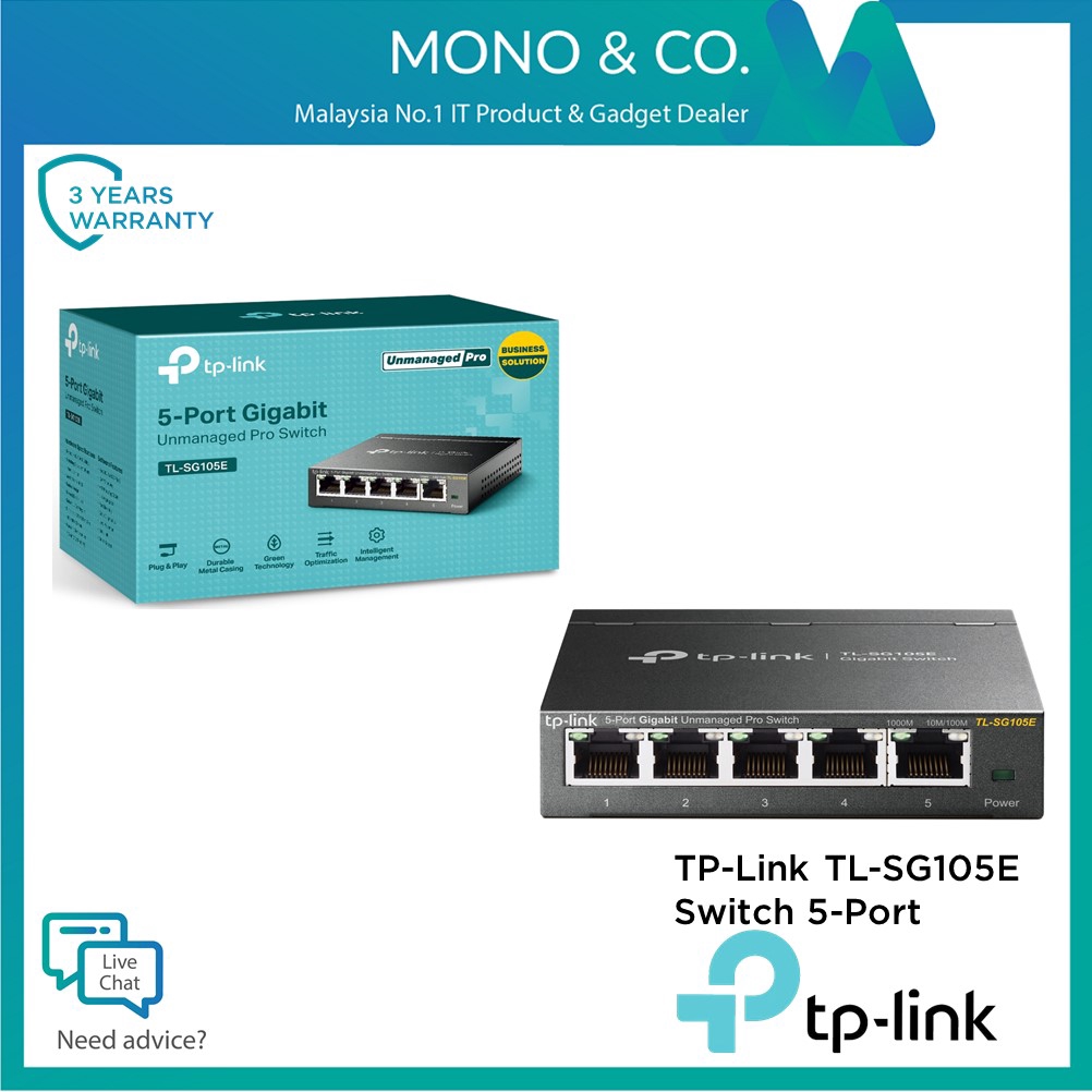 TP-Link 5-Port Gigabit Easy Smart Switch TL-SG105E with VLAN Features ...