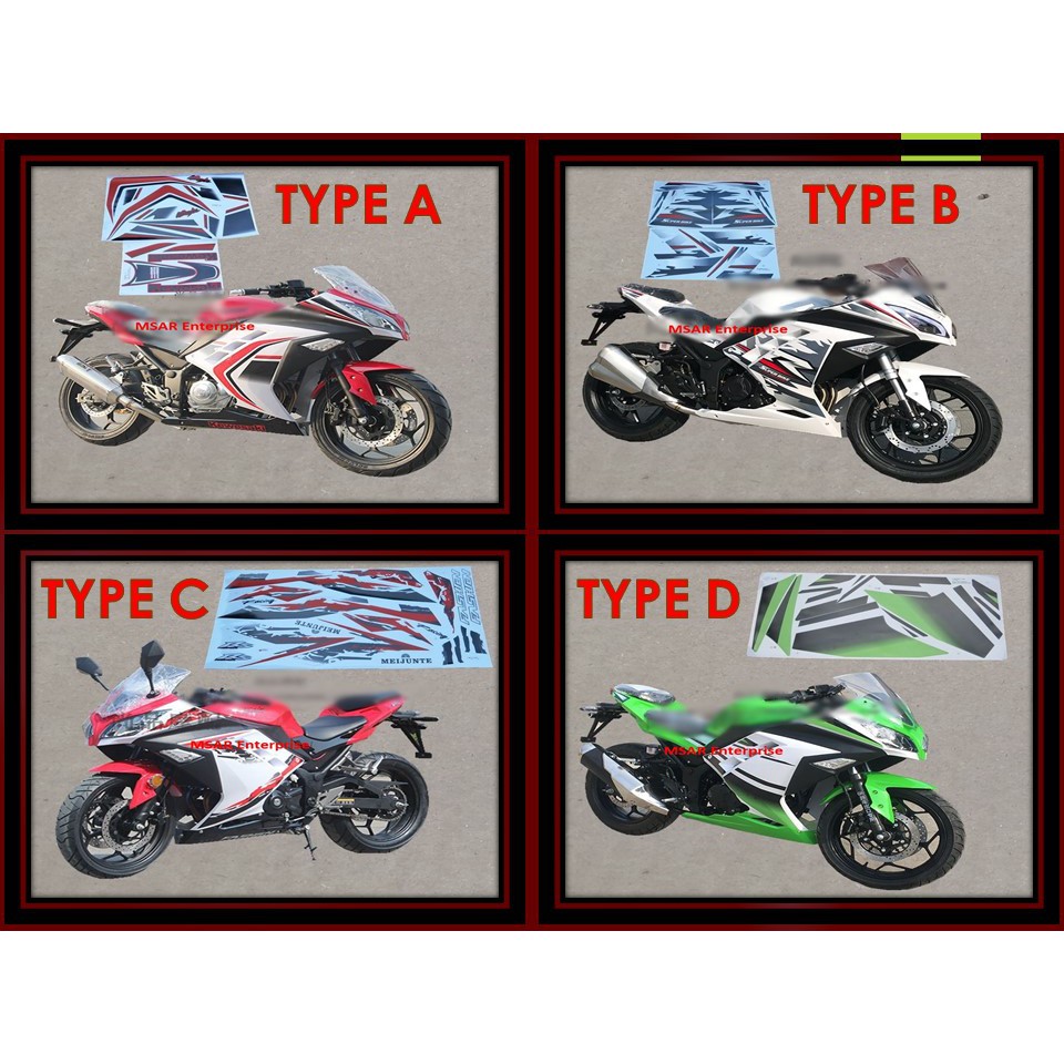 Kawasaki Ninja 13-17 Decal Sticker | Shopee Malaysia