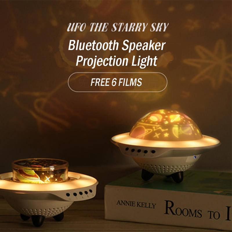 UFO Starry Sky Night Light Lamp Projection Bluetooth Speaker 2 in 1