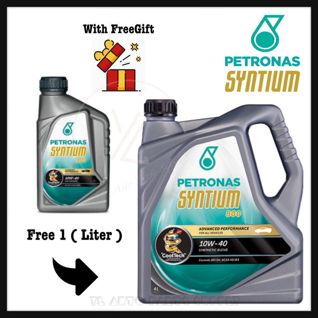 Petronas Syntium 800 Semi Synthetic Sn Engine Oil 10w 40 4l Free 1l Shopee Malaysia