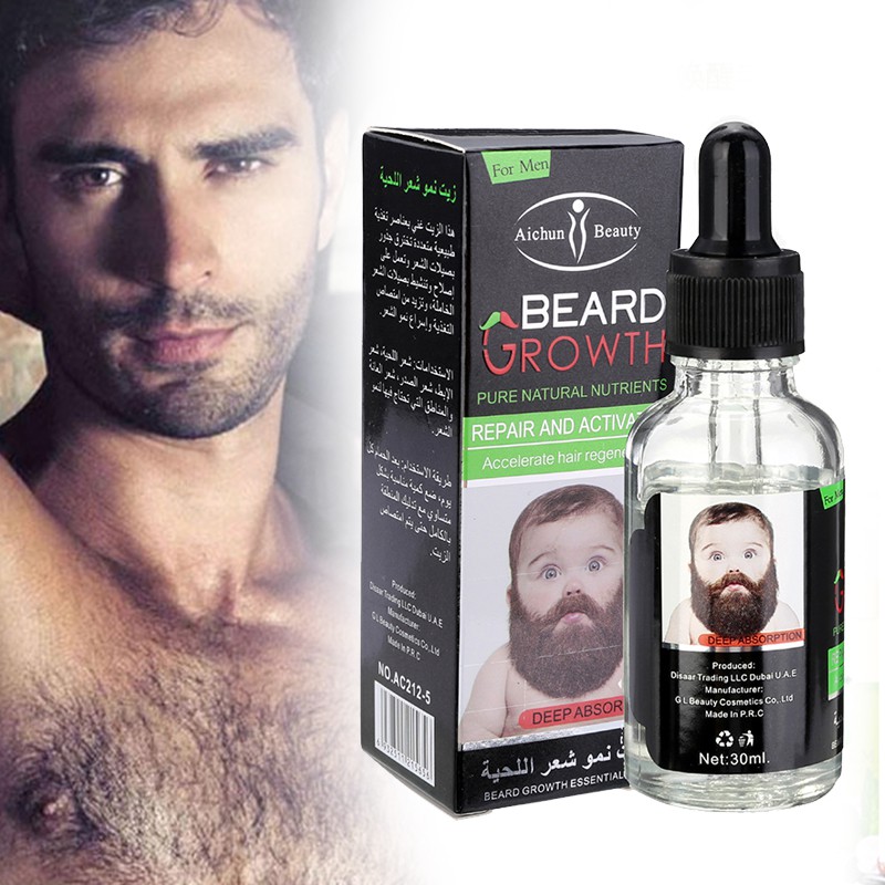 Audate 30ml Men Liquid Facial Hair Beard Chest Mustache Fast