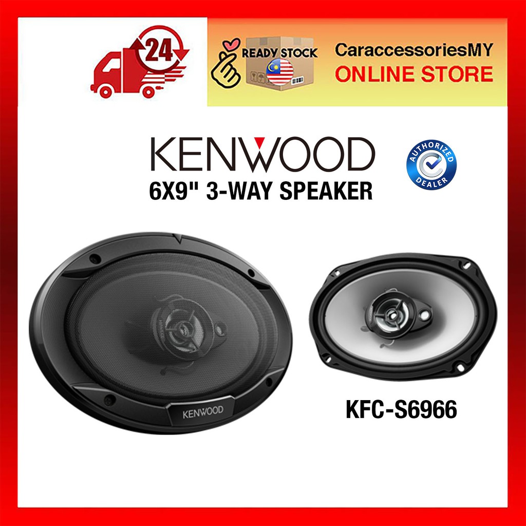 Kenwood KFC-S6966 6x9" 3-Way Speaker System Max Power 400 Watts car speker kereta flush mount
