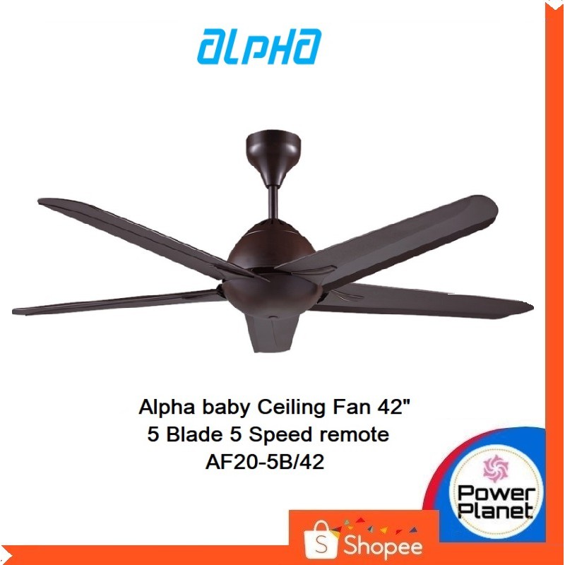 Alpha Baby Ceiling Fan 42 5 Blade 5 Speed Remote Af20 5b 42 Color Brown White