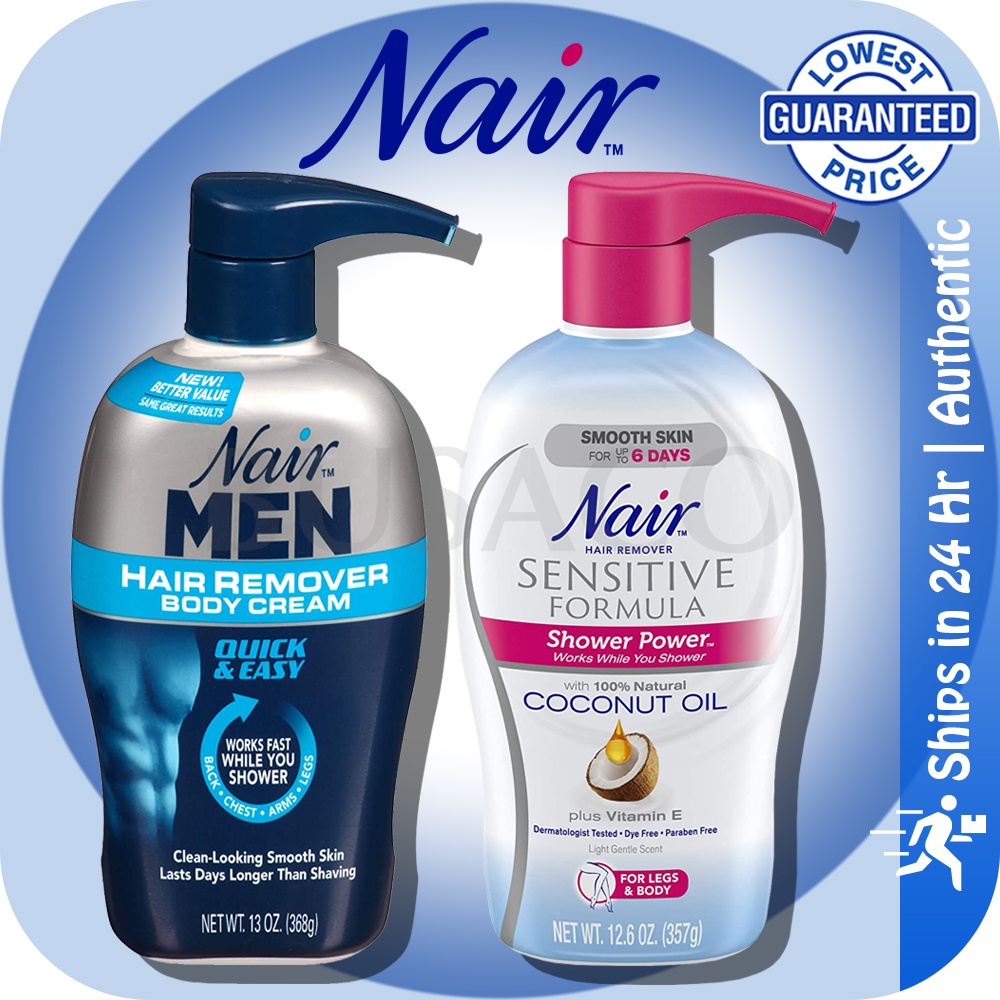 🔥In Stock🔥 Nair Hair Remover | Body Cream for Men | Sensitive Formula Shower  Power w Coconut Oil | 💯% Authentic | Shopee Malaysia