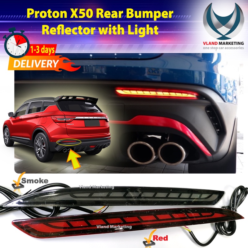 Proton X50 Rear Bumper Reflector Lamp with Sequential Light | Shopee ...