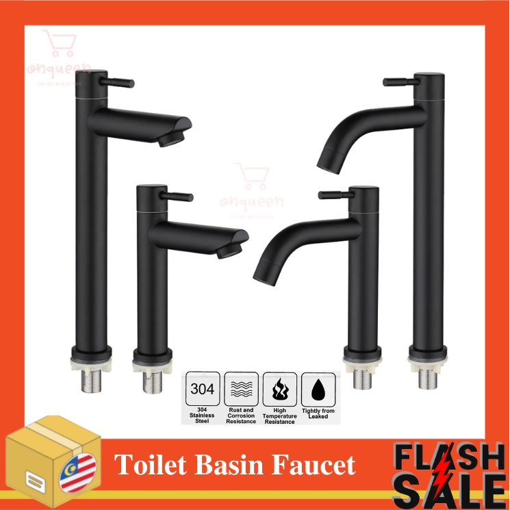 SUS304 Basin Tap Stainless Steel Bathroom Faucet Water Tap Tandas Paip