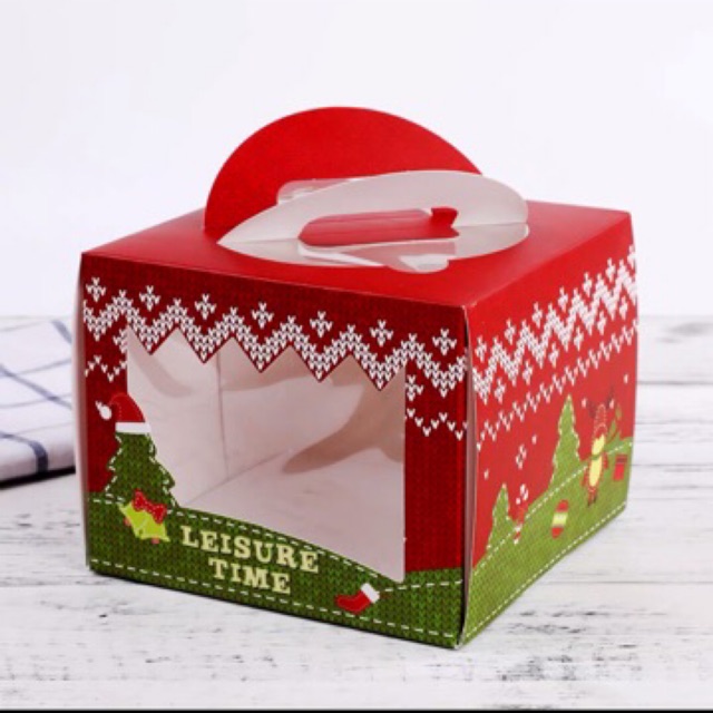 Christmas Cake Box 4 inch (13.5x13.5x10cm) Shopee Malaysia