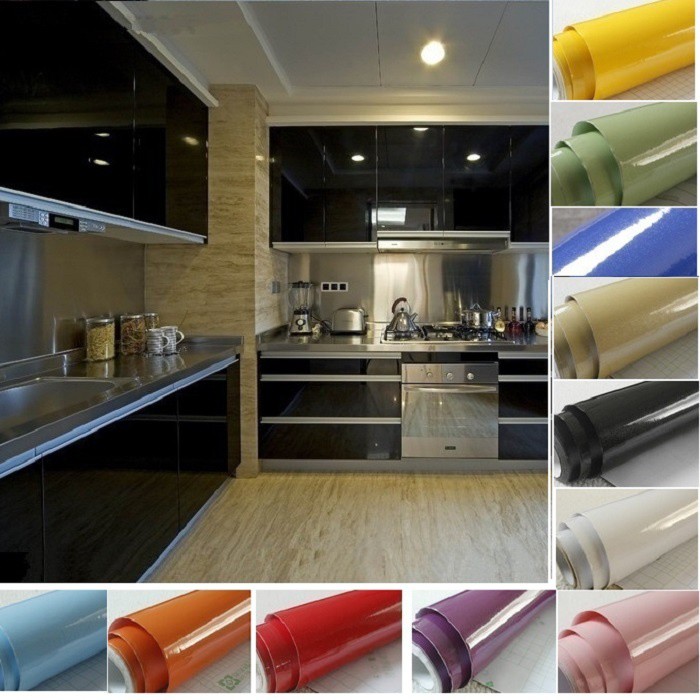 Waterproof Kitchen Cabinet Furniture Self Adhesive Vinyl Wallpaper